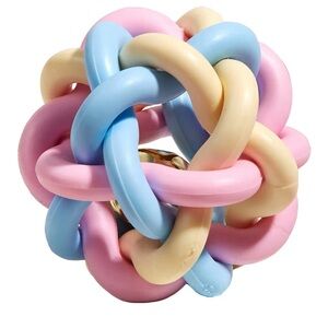 🩵 Pastel Interlocking Knot Ball Toy with Center Bell for Dogs and Cats
